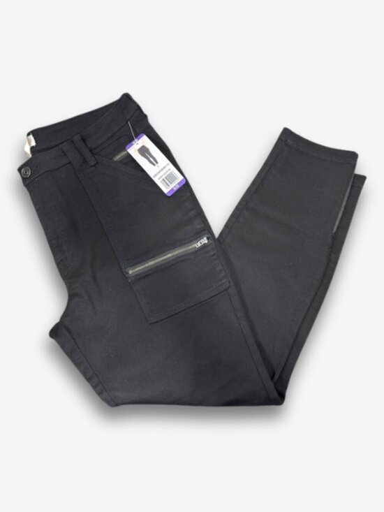 Joie Denim - Joie Black Cargo Utility Pants High Rise Stretch Cotton Zipper Pocket Size 16